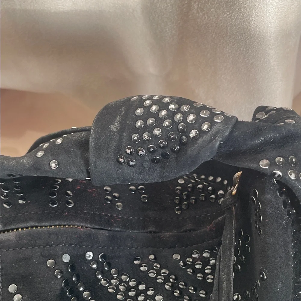 Valentino Garavani black suede with studs Elegant Hobo Bag